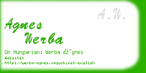 agnes werba business card